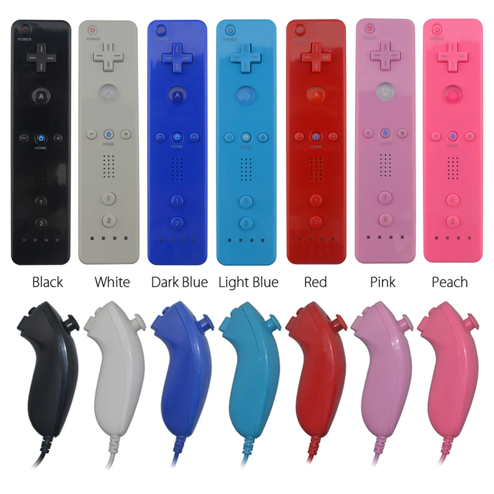 Remote and Nunchuk Controller Gamepad for Wii with Wrist Strap without motion plus