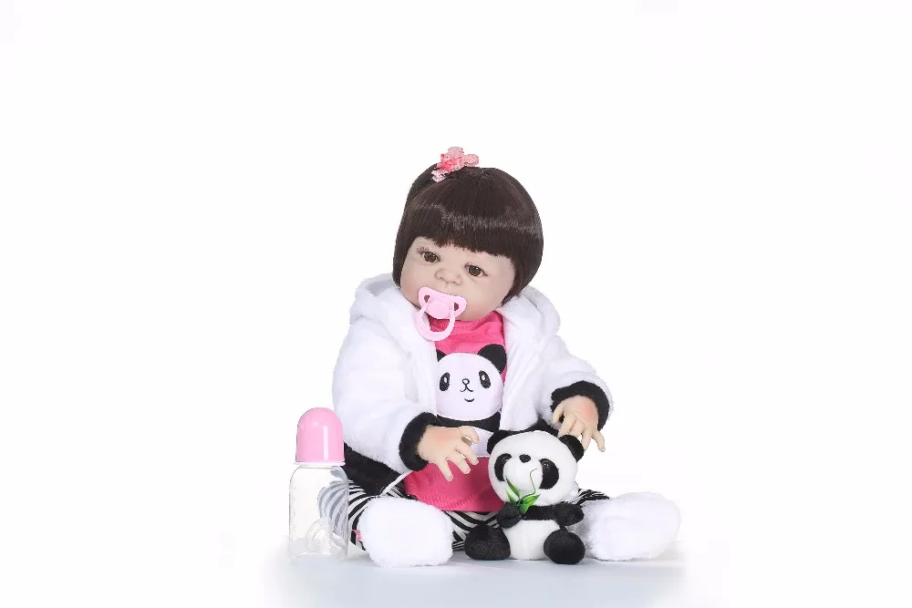 Силиконовая кукла NPK boneca reborn 56 см полностью виниловая силиконовая Reborn детские