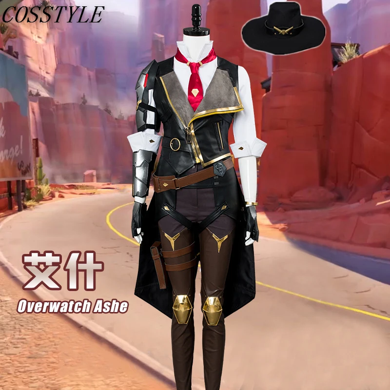 

PRE-SELL Over watch OW Ashe Cosplay Costume for Women Game OW Ashe Outfit Adult Halloween Costumes Full Sets Custom-Made