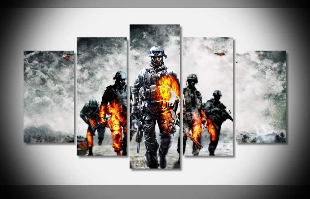 

6712 battlefield video games battlefield Poster Framed Gallery wrap art print home wall decor wall picture Already to hang