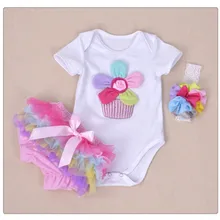 Новинка; летняя одежда для маленьких девочек; хлопковые комбинезоны с короткими рукавами и радужными цветами и шаровары с оборками; комплекты одежды для новорожденных девочек