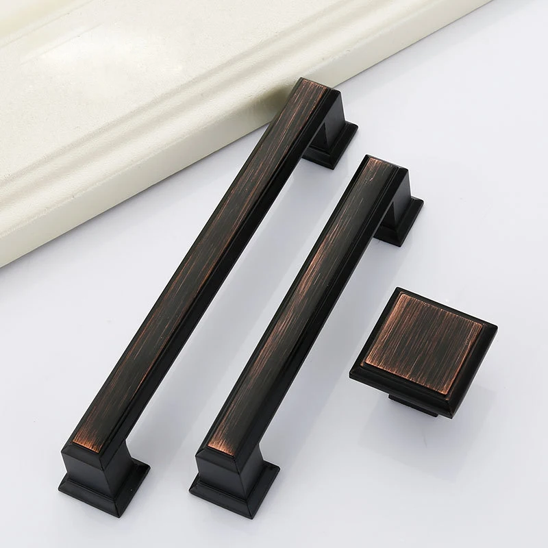 

High quality black retro modern minimalist home bedroom bedroom shoe cabinet closet door handle