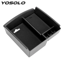 Фотография YOSOLO Black Auto Suplies Car Organizer Stowing Tidying Armrest Storage Box Multi-function Car-styling Phone Tray Portable