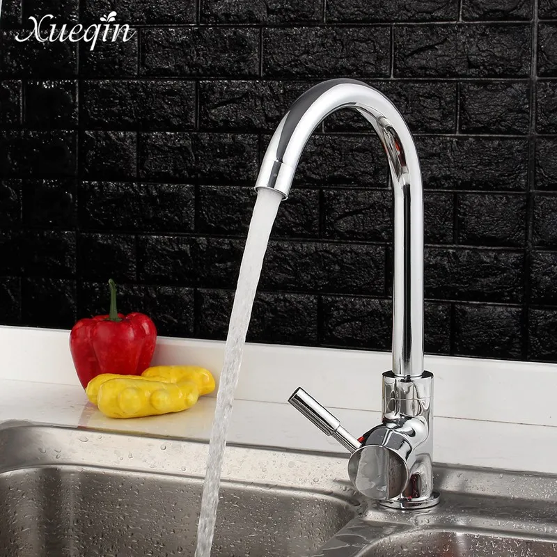 Xueqin Rotatable Swivel Spout Kitchen Sink Basin Water Faucet Mixer Tap Bathroom Hot Cold Single Handle