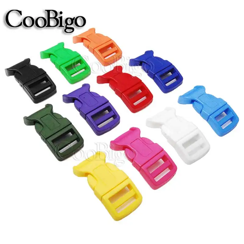 

10pcs 3/4"(19mm) Colorful Plastic Curved Side Release Buckles For Paracord Bracelet Outdoor Backpack Strap Bag DIY Accessories