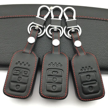 

2017 Super quality Car Key Shell Cover Leather Smart Case Key for Honda Fit Hr-V Civic Protection accort 3 buttons protect shell