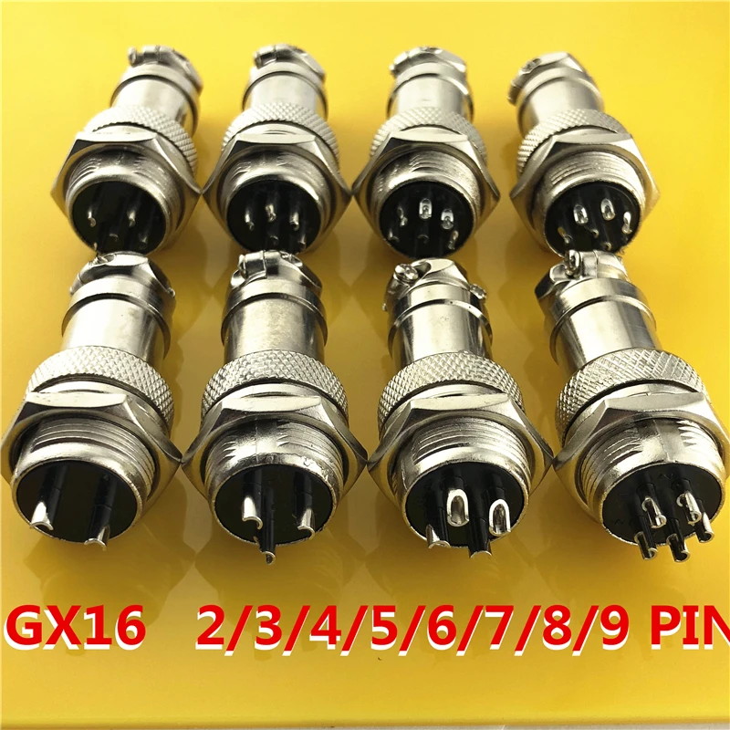 1 комплект GX16 2/3/4/5/6/7/8/9 штырьковый и гнездовой 16 мм проводной панельный круговой