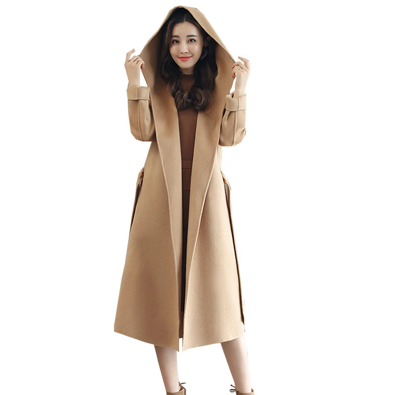 Hooded Double Sided Cashmere Plus Size Long Winter Wool Coat Women 2018 New  Female Woolen Jacket Top Quality Overcoat Casaco 575 - Wool & Blends -  AliExpress