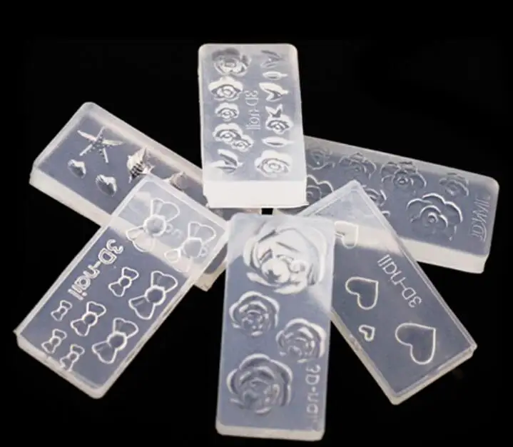 6pcs Silicone Design Durable DIY 3D Acrylic Mold for Fashion Decoration