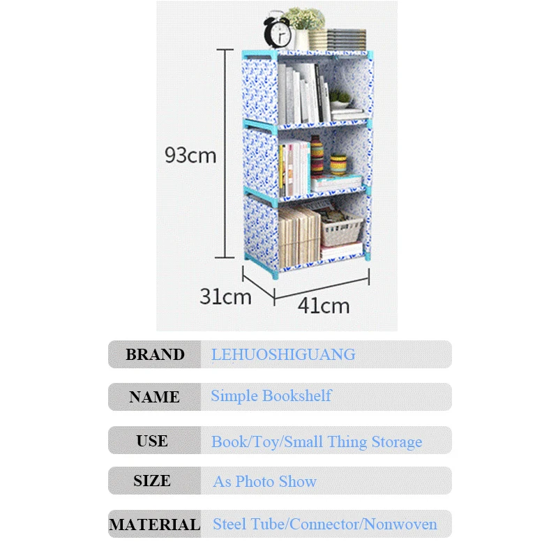 Ceny Wielowarstwowa prosta półka na książki włókniny szafa rozmaitości szafka do przechowywania mogą być przenoszone regał kreatywne nowoczesne do dekoracji domu