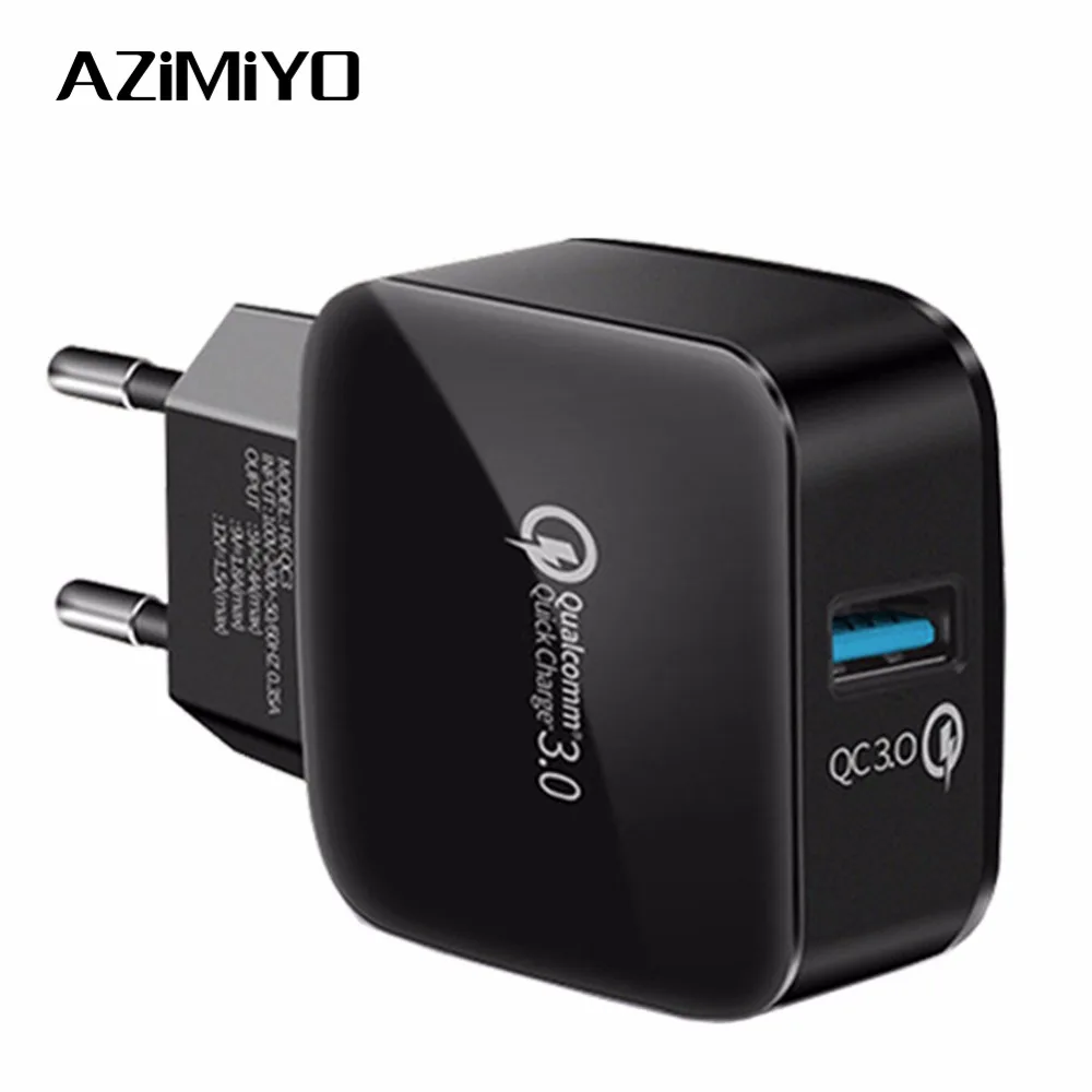 

AZiMiYO AU-B QC3.0 USB Charger fast for iphone 7 8 Plus X Phone Charger For Xiaomi redmi 6a Mi8 For Huawei mate 20 pro