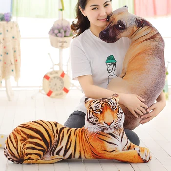 

50/70/90 CM Simulation 3D Dog PP Cotton Throw Pillows Plush Toy Animal Cute Lifelike Hound Play Doll Home Decoration L3415