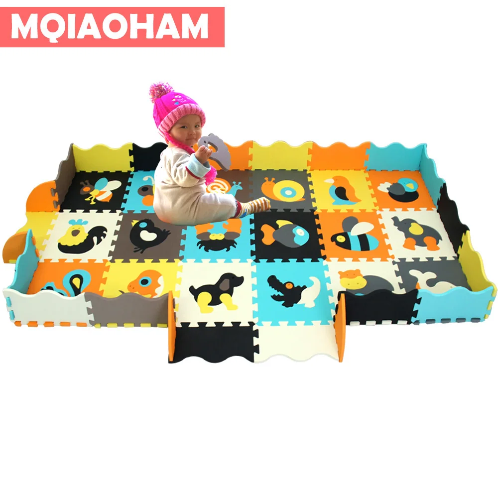

MQIAOHAM Eva foam mat household children crawling mat bedroom puzzle floor mat thick Interlocking Exercise Tiles Floor Carpet