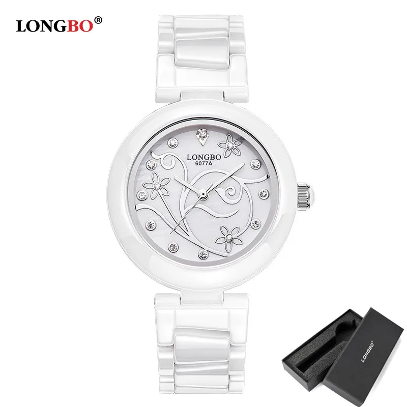 

New LONGBO Women watch Luxury Ceramic Watch Fashion Casual Quartz lady girl student dress Wrist Watches gift horloges vrouwen