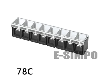 

Barrier Terminal Block 78C 13mm Pitch 600V30A 18-10AWG with Plastic Cover,Center pin, without mounting ears