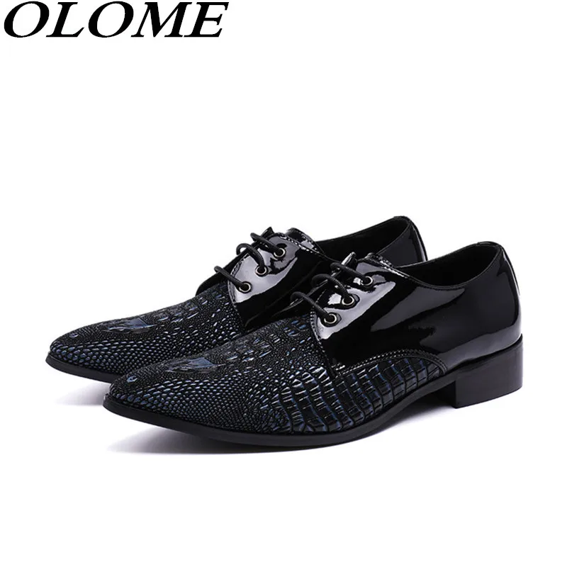 

Red black fashion men shoes luxury brand crocodile handmade formal punk shoes mens slip on loafers dress wedding shoes zapatilla