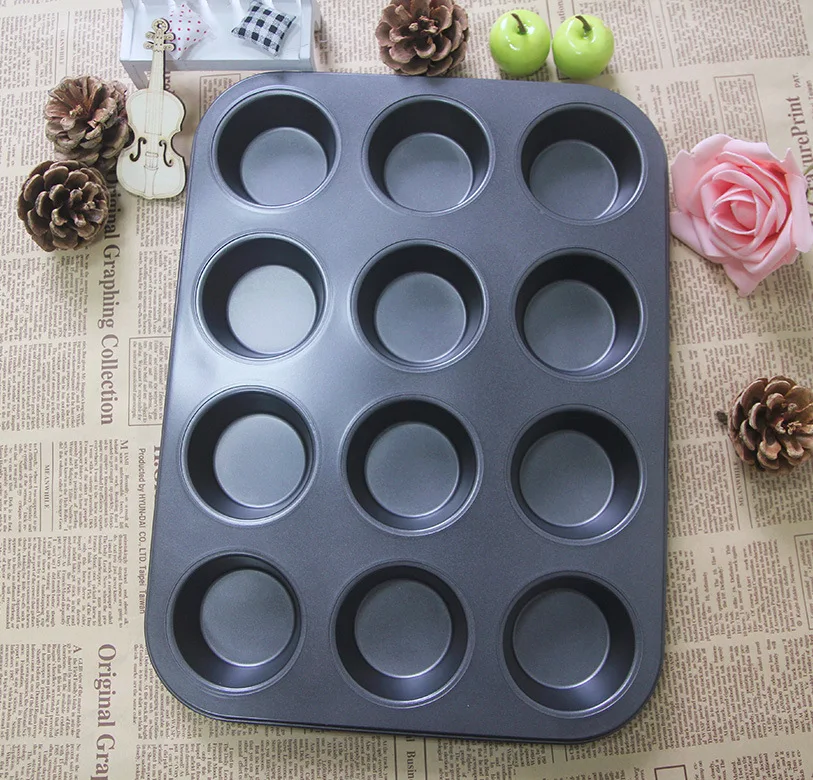 12 cup non stick muffin cake mold egg tart mould Mini Cheesecake Pan baking tools
