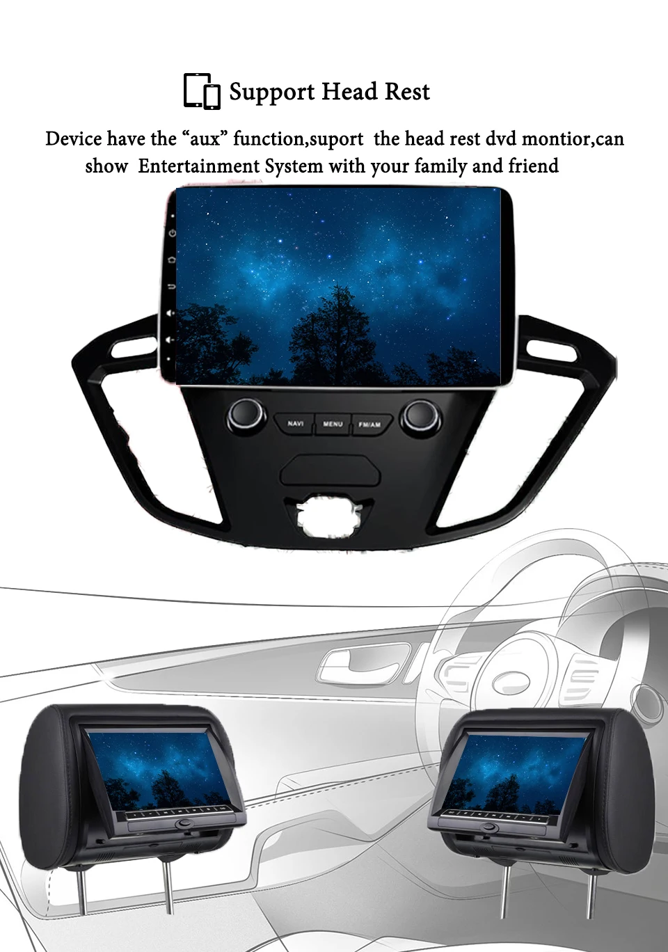 Best 2 Din 9 Inch Car DVD Player For Ford Tourneo/Transit 150/250/350/350 2013-2018 With 3/4G Radio GPS Navigation 1024*600 Head unit 12