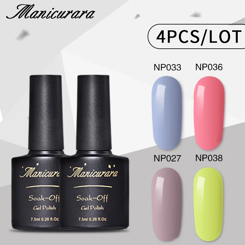 

Manicurara 4Pcs Pop Colors Mash Up Nail Gel UV Gel Nail Polish Set Led Nail Gel Varnish Semi Permanent Lacquer Gel Platinum