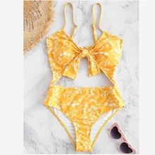 Купальник с принтом Слитный купальник купальник женский сплошной жёлтый купальник купальники на большую грудь открытый купальник купальник пуш ап купальник бразильский бикини яркие купальники купальник модный