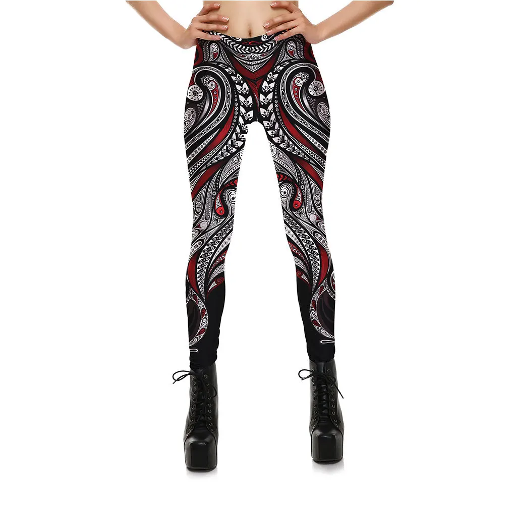 [You're My Secret]  Hot Sale Mask Paisley Mandala Skull Leggings For Women Leggins Digital Print Sexy Fantastic Ankle Pants yoga pants for women