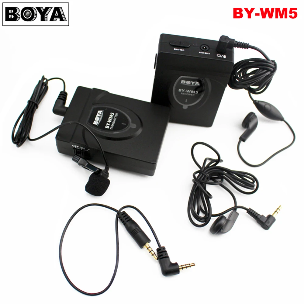 BOYA BY-WM5 Беспроводная петличный микрофон система для Canon Nikon Sony DSLR камеры видеокамеры BOYA BY-WM5 Беспроводная петличный микрофон система для Canon Nikon Sony DSLR камеры видеокамеры