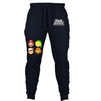 

Game anime Super Smash Bros pants Mid Elastic Waist Casual Sweat Pants Loose Tracksuit Long Trousers Home Bottoms men Sweatpants