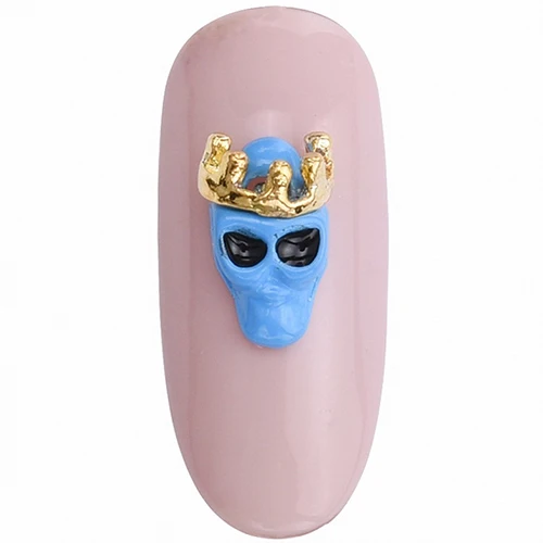 10 шт неоновый череп с короной духи золотые металлические украшения для ногтей Хэллоуин дизайн для дизайна ногтей Y292~ 299 - Цвет: Y293