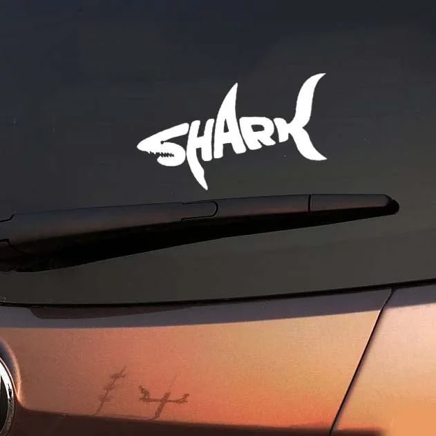 

1PC 14*8cm Shark Car Stickers Shark Mad Fish Fishing Car Styling Vinyl Decal for Truck Decor Car Door Body Car Accessories