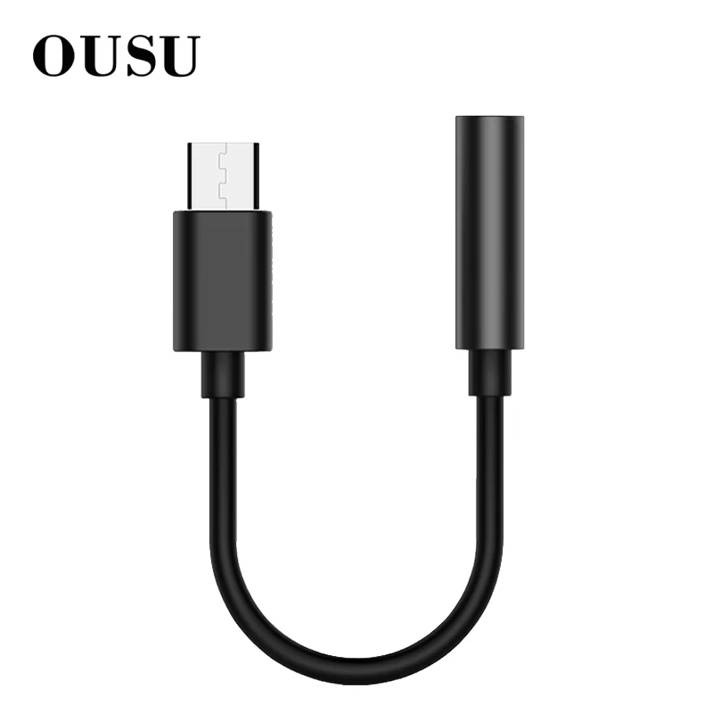 

OUSU Extension USB Type C To 3.5mm AUX Cable Adapter For xiaomi Original Digital Headphone Audio Cable Splitter For huawei