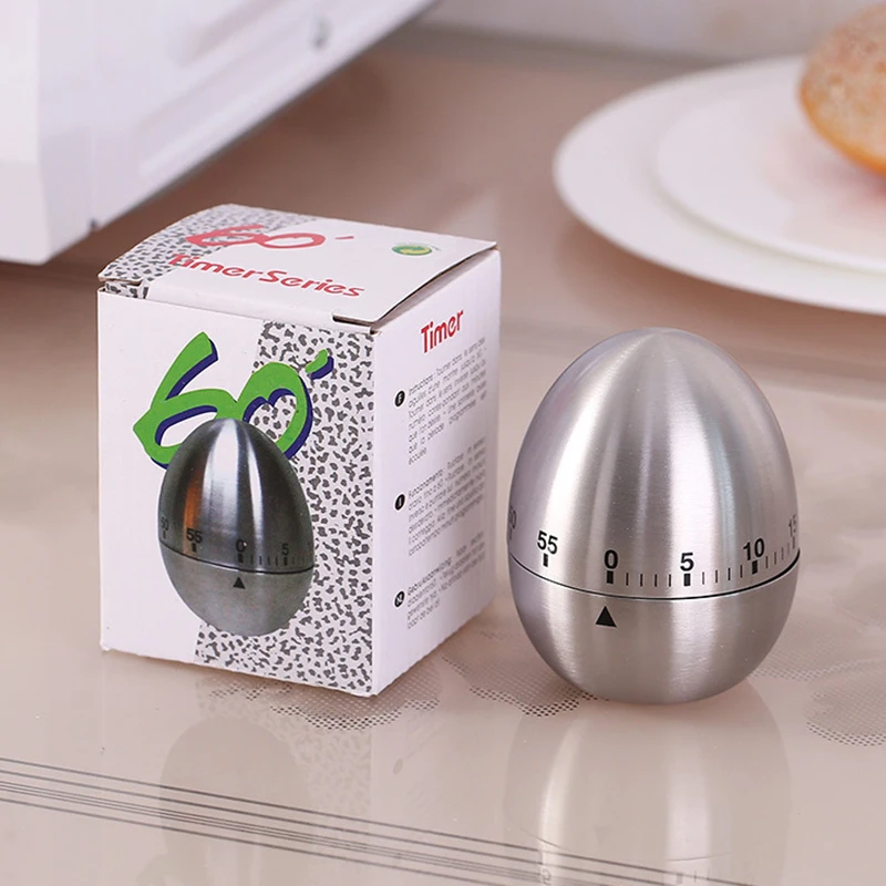 

Egg Mechanical Time Counter Stainless Steel Cooking Timer Countdown 60 Minutes Alarm Cooking Tool Kitchen Timer Tools P15