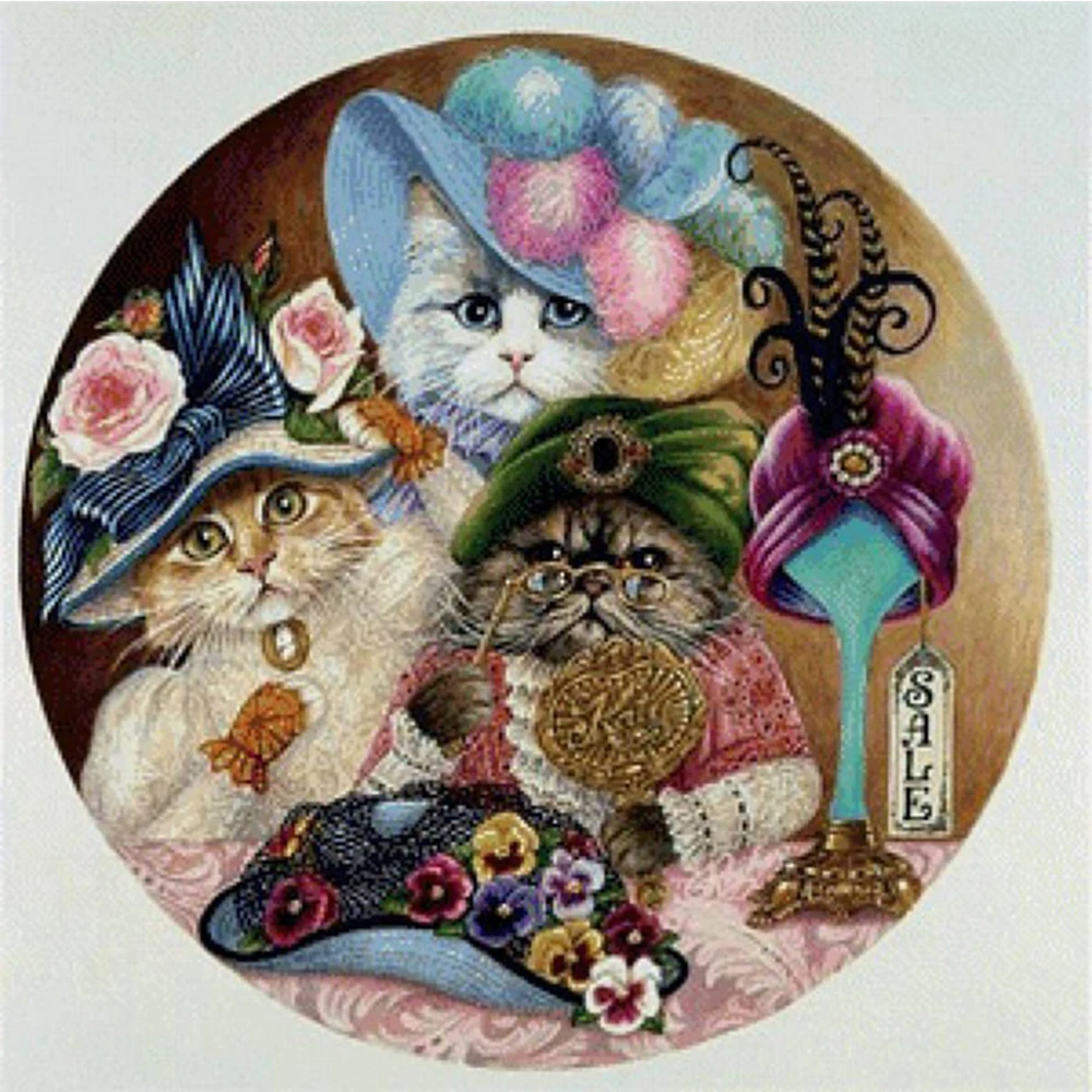

LI LOYE 5D Aristocratic cat Pattern Diamond Embroidery DIY Diamond Painting Cross Stitch Full Drill Painting Decoration RT838