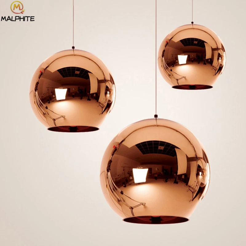 

Modern Nordic Pendant Light Plated Ball Living Room Bedroom Kitchen Fixtures Pendant Lamp Cafe Bar Industrial Lighting Luminaire
