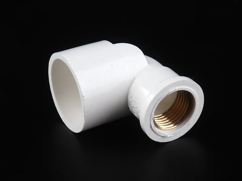 2pcs 1/2, 3/4Inch PVC Reducing Elbow Connectors Female Thread Brass 90 Degree Elbow Adapters for Garden Water Irrigation