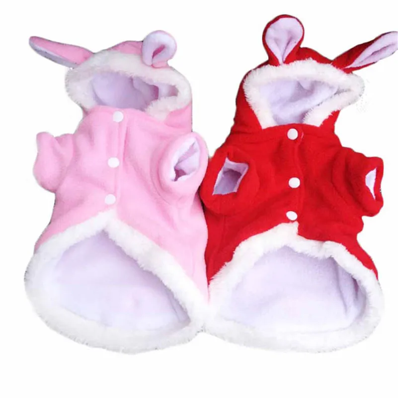 New Dog Cloths Fashion Cute Rabbit Plush Dog Apparel Pet Hoodie Costume ...