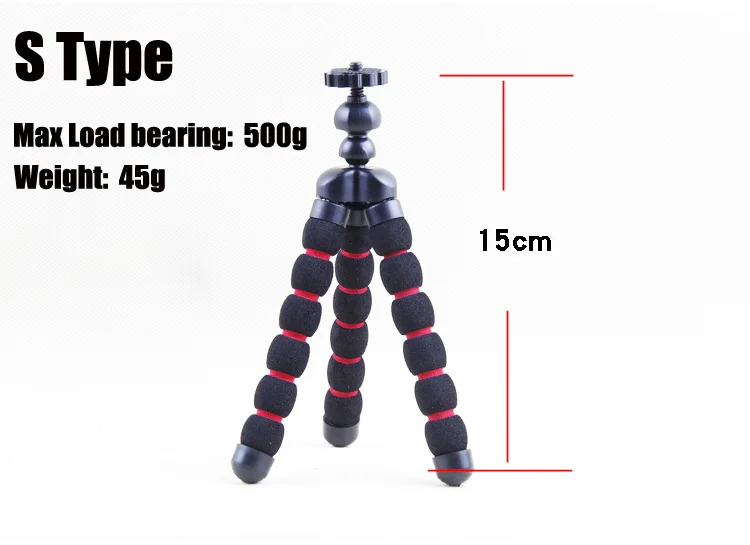Штатив Портативный Гибкий губка Осьминог селфи палка стенд s m l крепление+ держатель телефона Трипод для камеры Gopro Canon Nikon DSLR
