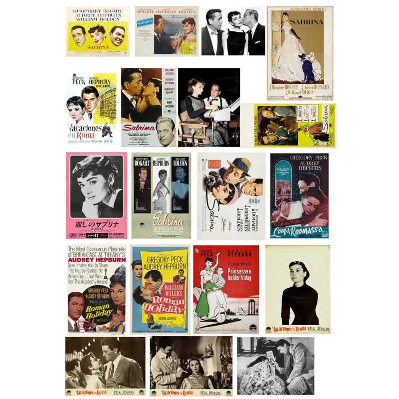 

2 PCS Vintage Audrey Hepburn Movie DIY Decor Scrapbooking Bullet Journal Stationery Stickers Planner Post It Paper Diary Sticker