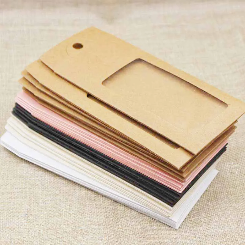 

Feiluan custom gift/candy/packing hanger box with clearpvc window 13.4*6.7CM 10PCS display packing box