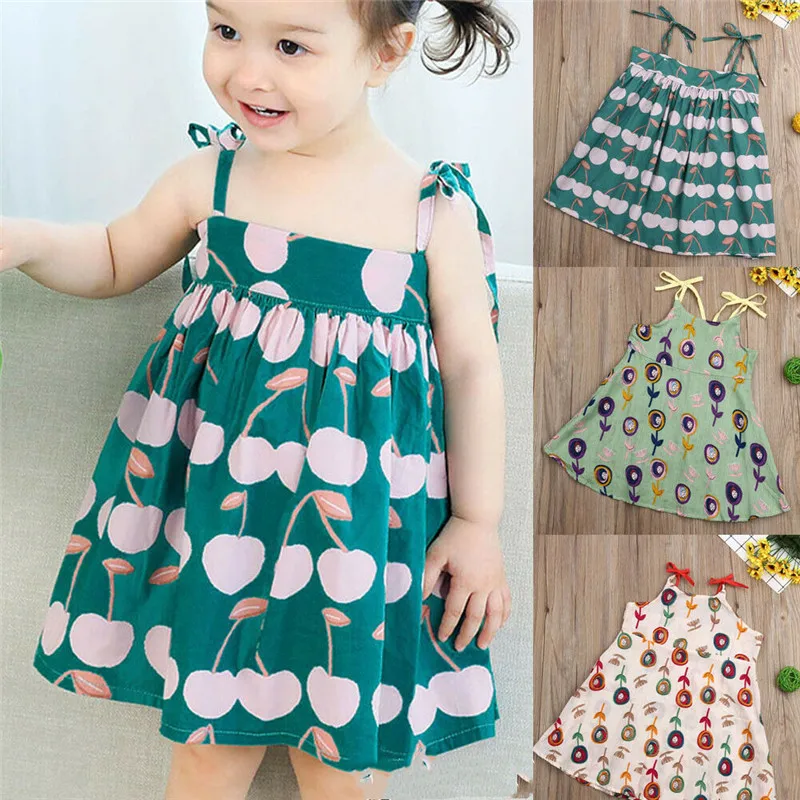 

Toddler Infant Kids Baby Girls Summer Dress Princess Party Wedding Tutu Dresses Kids Dresses For Girls Sleeveless Cotton O-neck