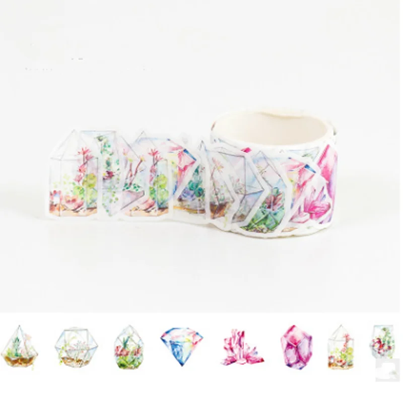 

80 Pcs/roll Cute Dazzling Colorful crystal stones Decoration Washi Tape DIY Planner Diary Scrapbooking handcraft Masking Tape