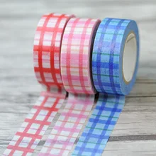 New 1x Checked Tartan Japanese Washi Tape Decorative Masking Adhesive Tape Cinta Decorativa De Tela Colores