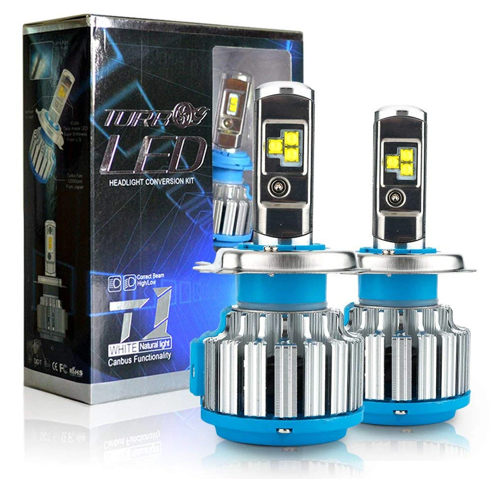 

2 PCS T1 Series 70W 7200LM 6000K H4 H1 H3 Turbo LED Car Headlight H7 H11 880/881 9005 HB3 9006 HB4 9007 HB5 Light Bulb