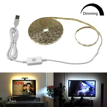 

USB Led Strip Light Waterproof DC5V 2835SMD Touch Dimmable Led Light Strip Diode Tape TV Background Lights Mirror Table Wardrobe
