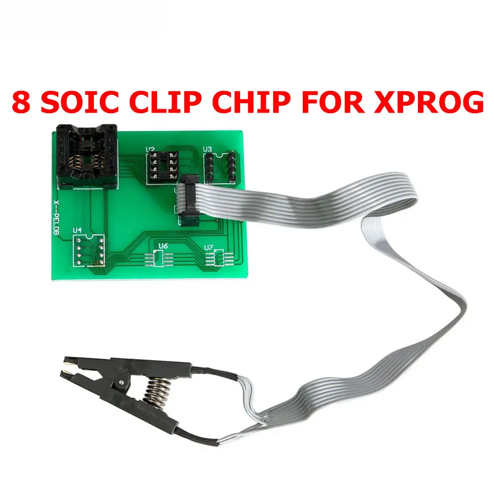 XPROG 5,84 черный металлический ящик XPROG M V5.84 Авто ЭКЮ программист обновление версии Xprog-M V5.84 ATMEGA64A чип для XPROG V5.84 - Цвет: 8 SOIC CLIP CHIP