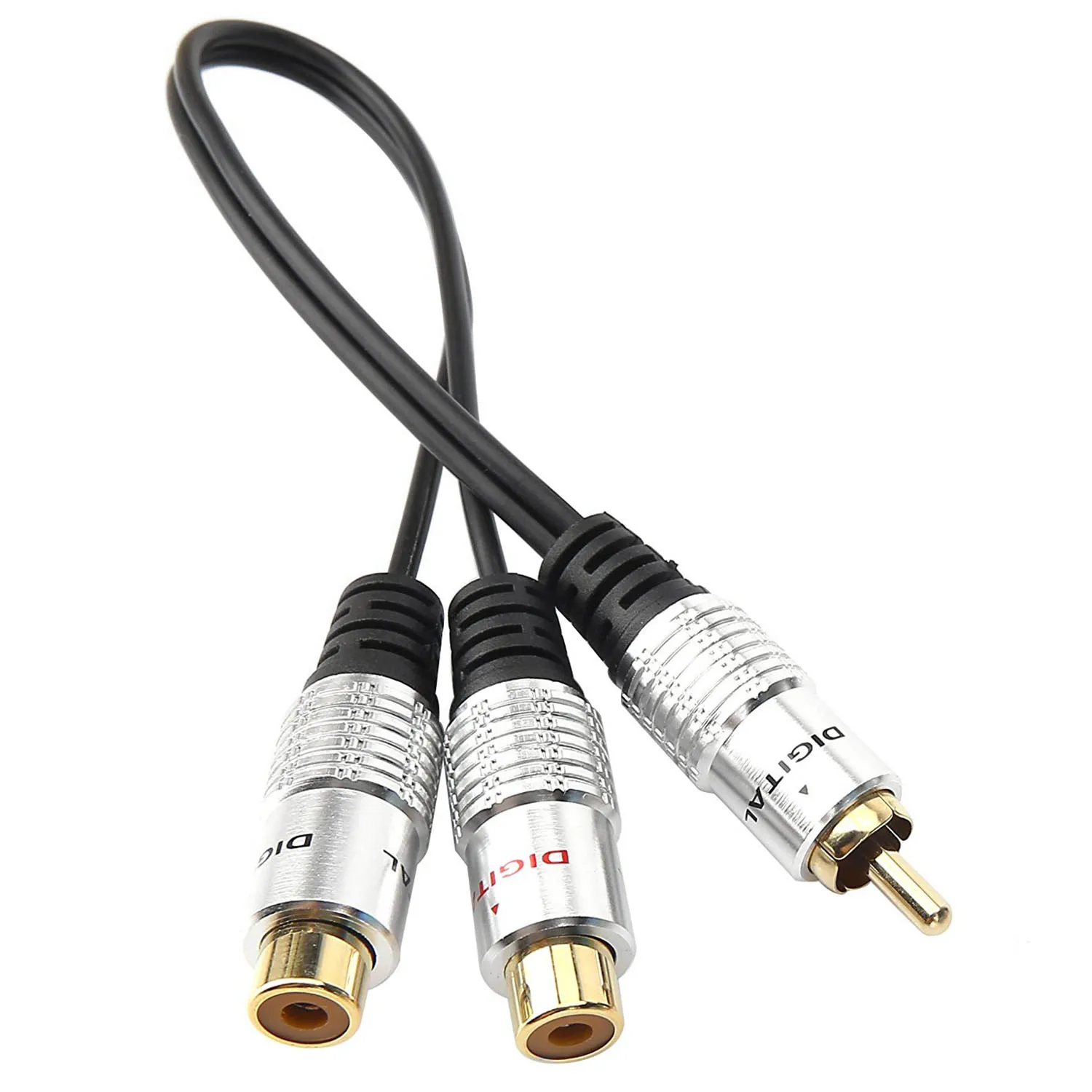 metal RCA Female to Dual 2-RCA Male Gold Plated Adapter, Stereo Splitter Y Audio Cable(RCA F-2 RCA M) (1 Male to 2 Female) metal RCA Female to Dual 2-RCA Male Gold Plated Adapter, Stereo Splitter Y Audio Cable(RCA F-2 RCA M) (1 Male to 2 Female)
