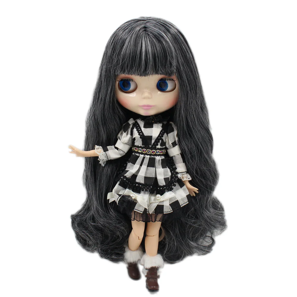Кукла Blyth ICY DBS серия No.280BL117/1003 черная микс белые волосы белая кожа шарнирное тело