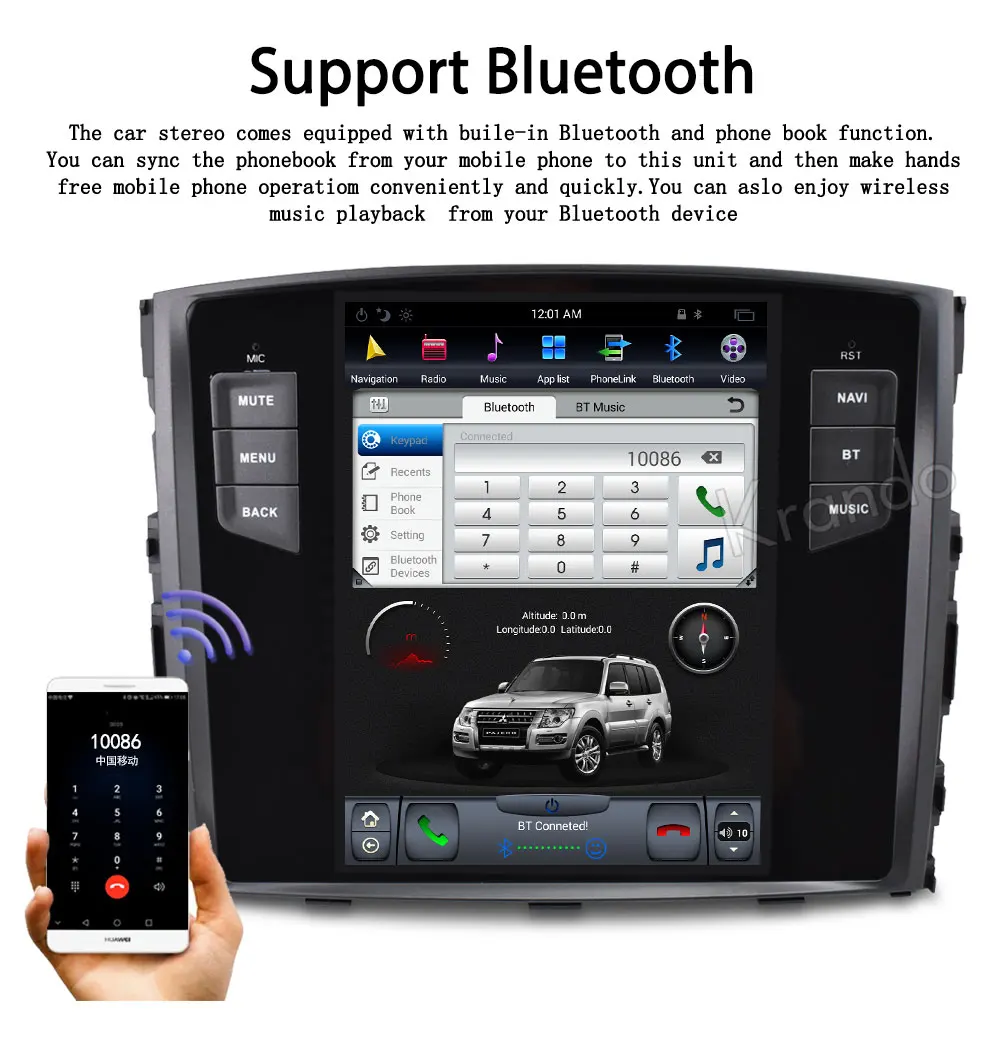 Sale Krando Android 8.1 10.4" Tesla Vertical touch screen car radio player GPS For Mitsubishi Pajero V97 2006-2015 multimedia system 2 Sale Krando Android 8.1 10.4" Tesla Vertical touch screen car radio player GPS For Mitsubishi Pajero V97 2006-2015 multimedia system 2