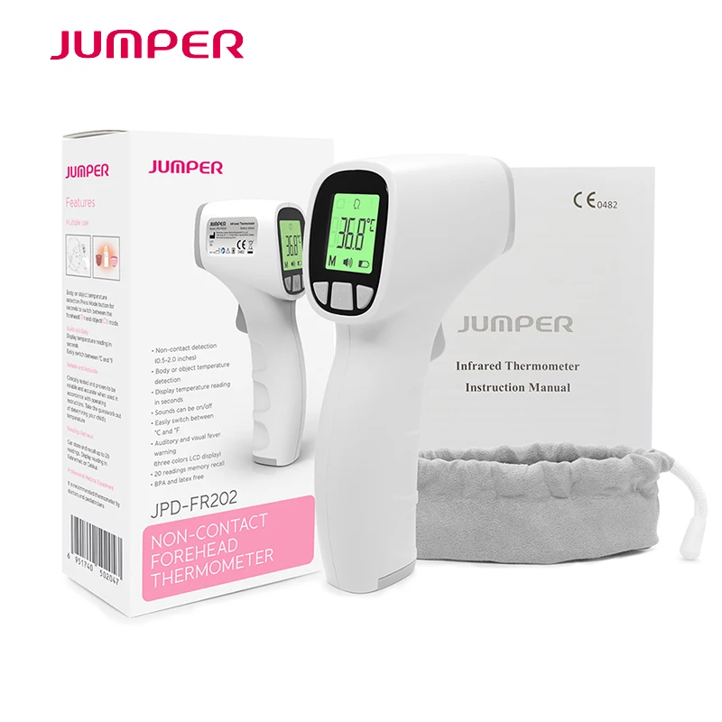 

Jumper Infrared Forehead Thermometer Termometro Gun Portable Non-contact IR LCD Body Temperature Measure Device for Baby Adult