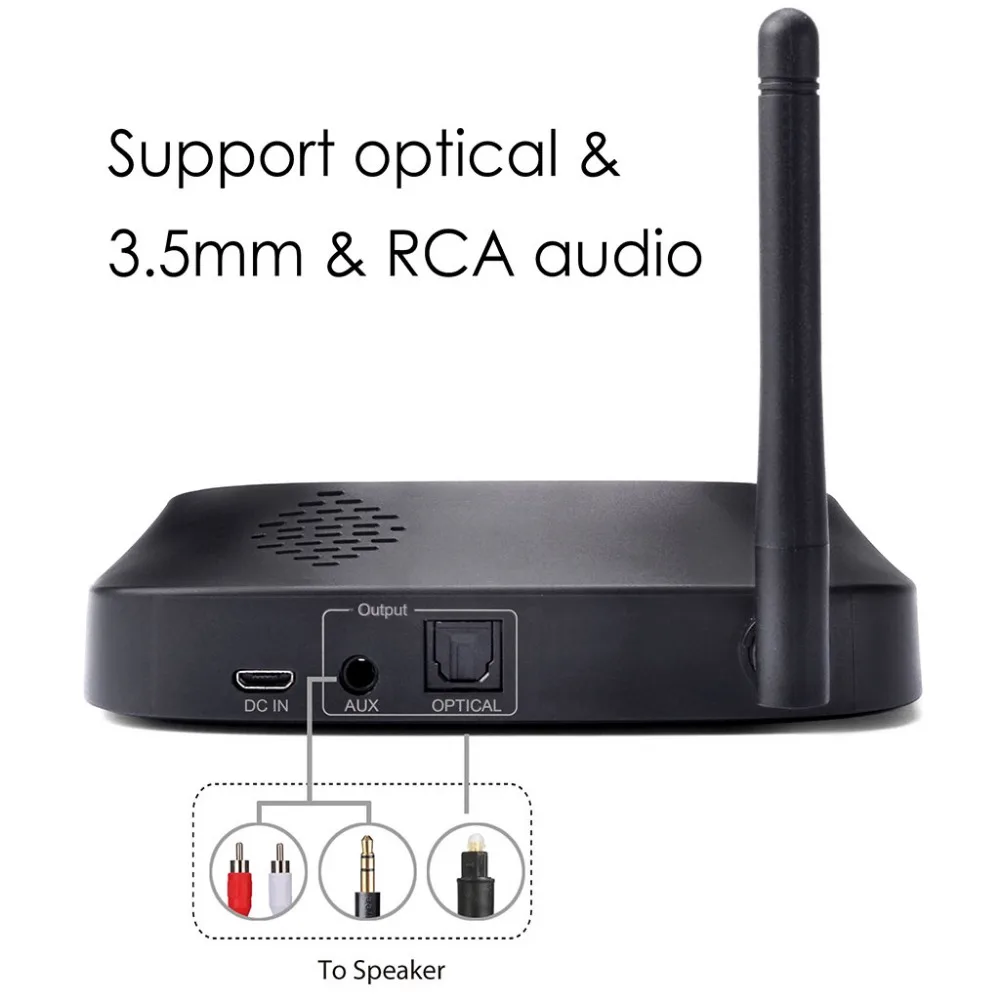 Avantree дальний Bluetooth приемник для оптических и 3,5 мм аудио домашние стерео и колонки голосовой светодиодный дисплей беспроводной приемник