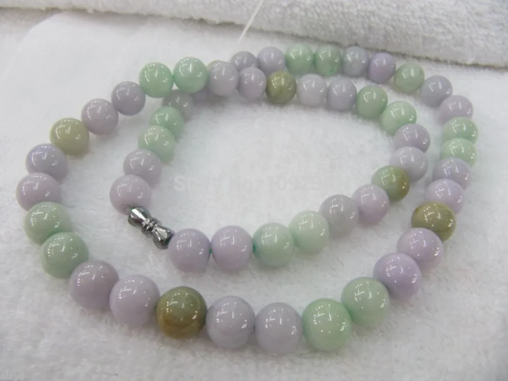 

Jewelr 002954 100% Natural A Grade Lavender Jade /Jadeite Smooth Bead Necklace